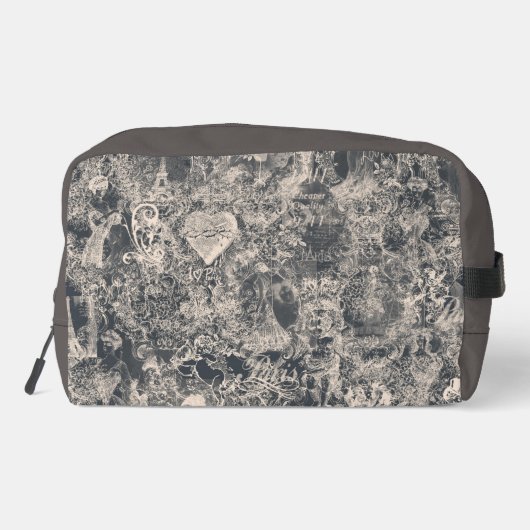 Personalized Stylish Black Paris Toile Design Toilettasje (Achterkant)