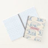Personalized Stylish Fun Polar Bear Pattern Notitieboek (Binnen)