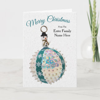 Personalized Stylized Snowman Christmas Card Feestdagen Kaart