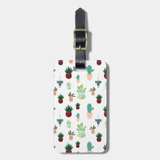 Personalized Succulent Cacti Bagagelabel (Voorkant verticaal)