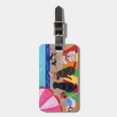 Personalized Summer Breeze Labradors Painting Bagagelabel (Voorkant verticaal)