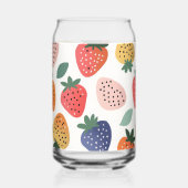 Personalized Summer Colorful Strawberry Pattern Blikvorm Glas (Achterkant)