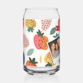 Personalized Summer Colorful Strawberry Pattern Blikvorm Glas (Rechts)