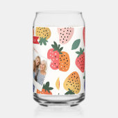 Personalized Summer Colorful Strawberry Pattern Blikvorm Glas (Links)