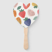 Personalized Summer Colorful Strawberry Pattern Handwaaier (Achterkant)