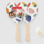 Personalized Summer Colorful Strawberry Pattern Handwaaier (Voorkant en achterkant)