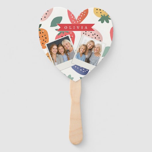 Personalized Summer Colorful Strawberry Pattern Handwaaier (Voorkant)