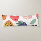 Personalized Summer Colorful Strawberry Pattern Lichaamskussen (Achterkant)