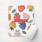 Personalized Summer Colorful Strawberry Pattern Muismat (Met muis)