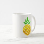 Personalized Summer Foil Gold Geometric Pineapple. Koffiemok (Voorkant rechts)