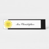 Personalized Sun Smile Face Teacher  Bureau Naambordje (Voorkant)