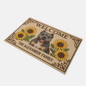 Personalized Sunflower American Bully Dog Welcome Deurmat (Schuin)