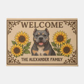 Personalized Sunflower American Bully Dog Welcome Deurmat (Voorkant)