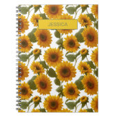 Personalized Sunflower Bloom Floral Pattern Custom Notitieboek (Voorkant)
