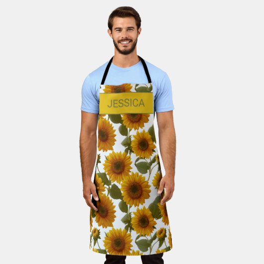 Personalized Sunflower Bloom Floral Pattern Custom Schort (Gedragen)