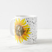 Personalized sunflower coffee mug koffiemok (Voorkant links)