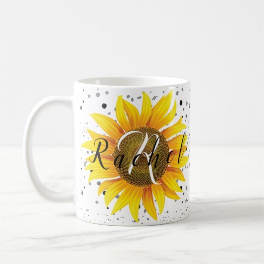 Personalized sunflower coffee mug koffiemok (Links)
