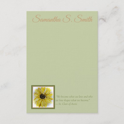 Personalized Sunflower Flat Note Card Kaart (Voorkant)