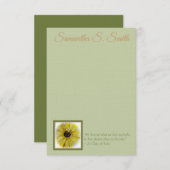Personalized Sunflower Flat Note Card Kaart (Voorkant / Achterkant)