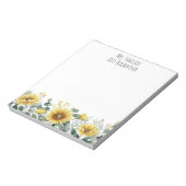 Personalized Sunflower Flower Teacher Appreciation Notitieblok (Linkerzijde)