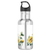 Personalized Sunflower Flower Teacher Appreciation Waterfles (Achterkant)