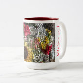 Personalized Sunflower Mosaic Cup Tweekleurige Koffiemok (Voorkant rechts)