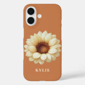 Personalized Sunflower Name Terra Cotta Phone Case (Achterkant)