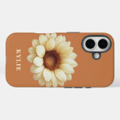 Personalized Sunflower Name Terra Cotta Phone Case (Achterkant (horizontaal))