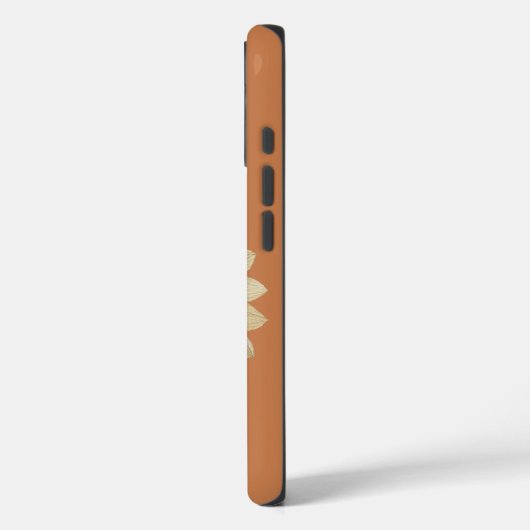 Personalized Sunflower Name Terra Cotta Phone Case (Achterkant / Links)