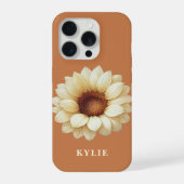 Personalized Sunflower Name Terra Cotta Phone Case iPhone Hoesje (Achterkant)