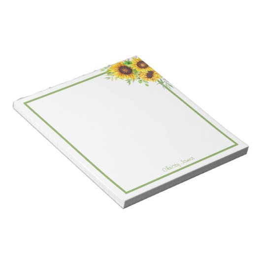 Personalized Sunflower Notepad Notitieblok (Schuin)
