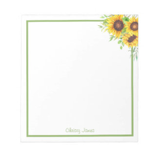 Personalized Sunflower Notepad Notitieblok