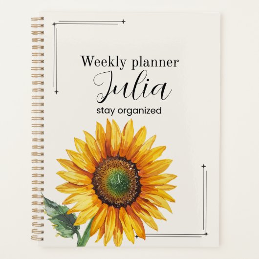 Personalized Sunflower Planner  (Voorkant)