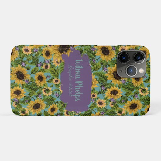 Personalized "Sunflower Rapture" Case-Mate iPhone Case (Achterkant (horizontaal))