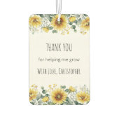 Personalized Sunflower Teacher Thank You Luchtverfrisser (Achterkant)