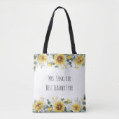 Personalized Sunflower Teacher Thank You Tote Bag (Voorkant)