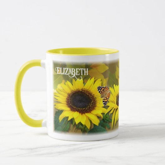 Personalized Sunflowers and Butterflies Mok (Links)