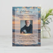 Personalized Sunset Funeral Invitation Kaart (Staand voorkant)