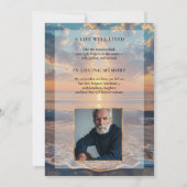 Personalized Sunset Funeral Invitation Kaart (Achterkant)