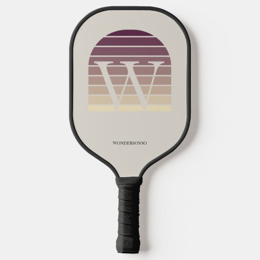 Personalized Sunset Ombre Monogram Pickleball Paddle (Achterkant)