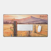 Personalized Sunset Wildflower Field Bureaumat (Keyboard & Muis)