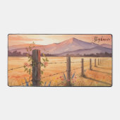 Personalized Sunset Wildflower Field Bureaumat (Voorkant)