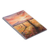 Personalized Sunset Wildflower Journal Notebook Notitieboek (Rechterzijde)