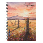 Personalized Sunset Wildflower Journal Notebook Notitieboek (Voorkant)