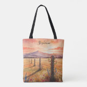 Personalized Sunset Wildflower Tote Bag (Achterkant)
