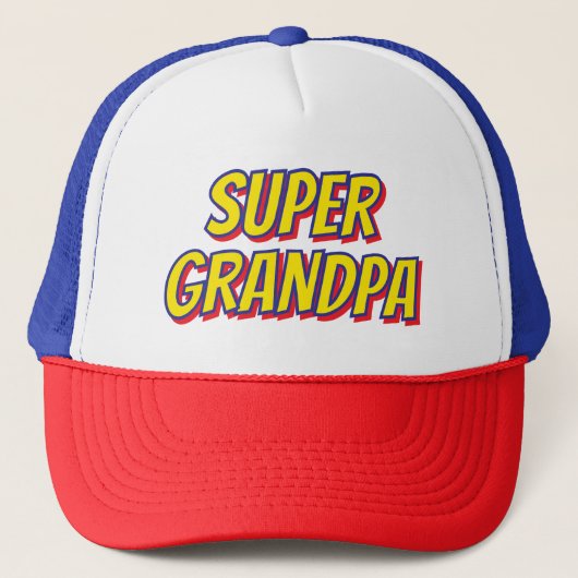 Personalized Super Grandpa, Superhero Father's Day Trucker Pet (Voorkant)