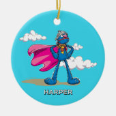 Personalized Super Grover | Custom Name & Photo Keramisch Ornament (Voorkant)