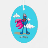 Personalized Super Grover | Custom Name & Photo Metalen Ornament (Voorkant links)