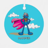 Personalized Super Grover | Custom Name & Photo Metalen Ornament (Voorkant)