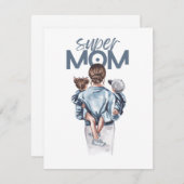 Personalized Super Mom with Son and Daughter Gift  (Voorkant / Achterkant)